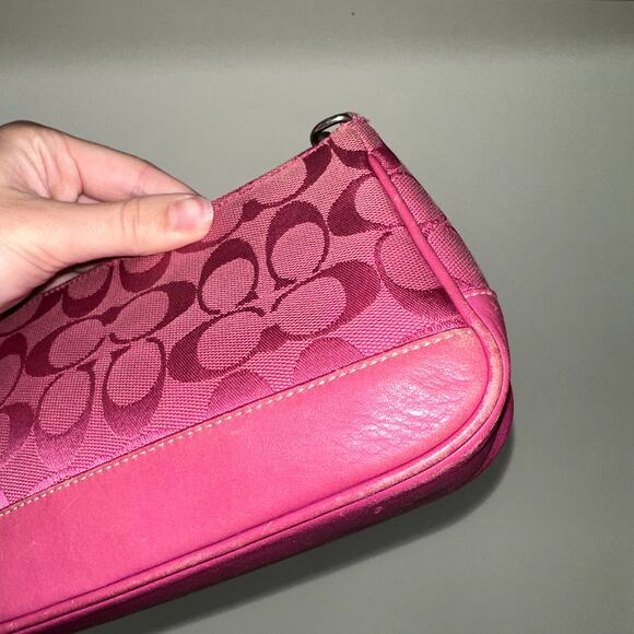 Vintage Y2K Coach 6094 'Hamptons Demi' Shoulder Bag Hot Pink - Picture 11 of 14